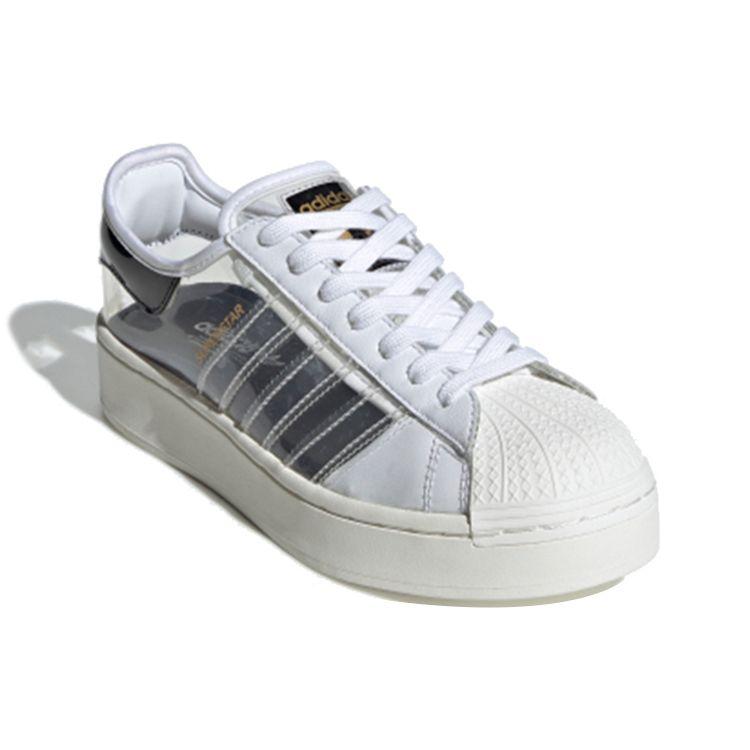 Adidas Originals Superstar Series Bold Transparent Thick Sole Low Top Skate Shoes Women Sneakers Ivory-White FV3361