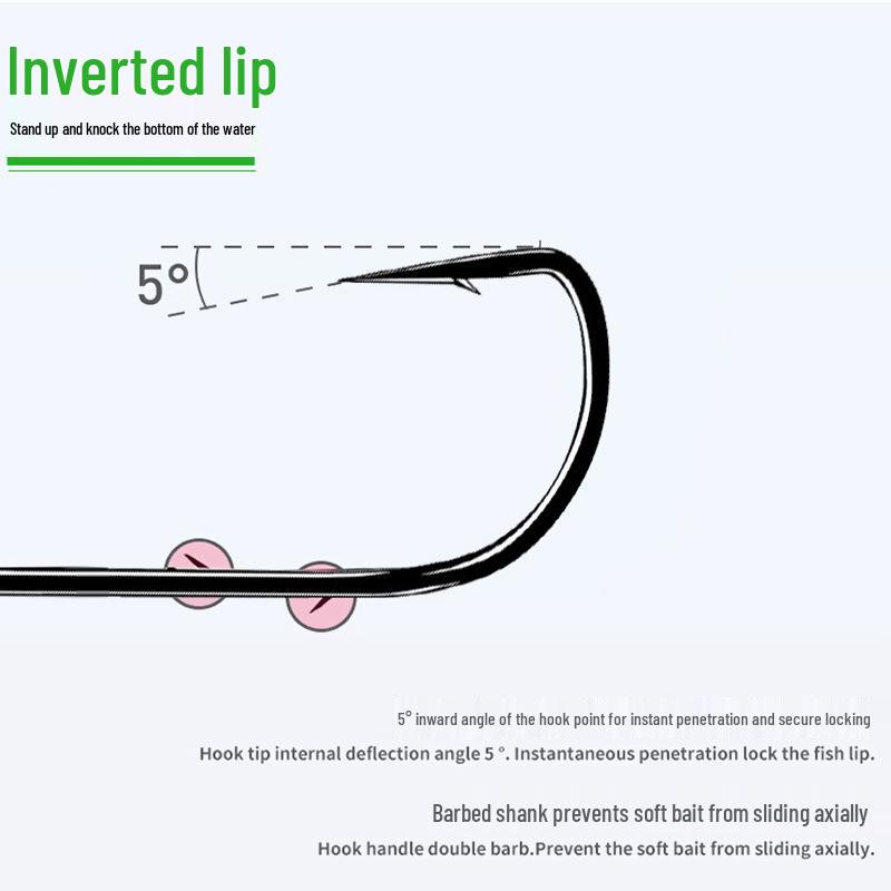 Proud Lake Anti-Snag Double Back Barb Root Soft Bait Lead Head Hook Fisheye Micro Lure Fishing Tackle.