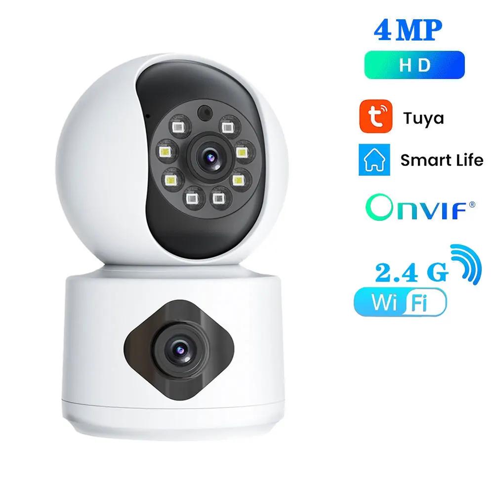 Tuya 8MP 5G Wifi Indoor Lens Baby Monitor Color Night Vision Camera 4k Dual Screen Auto Tracking Video Surveillance