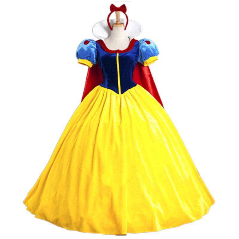 Women's Snow White Fairy Tale Princess Dress Halloween Costume