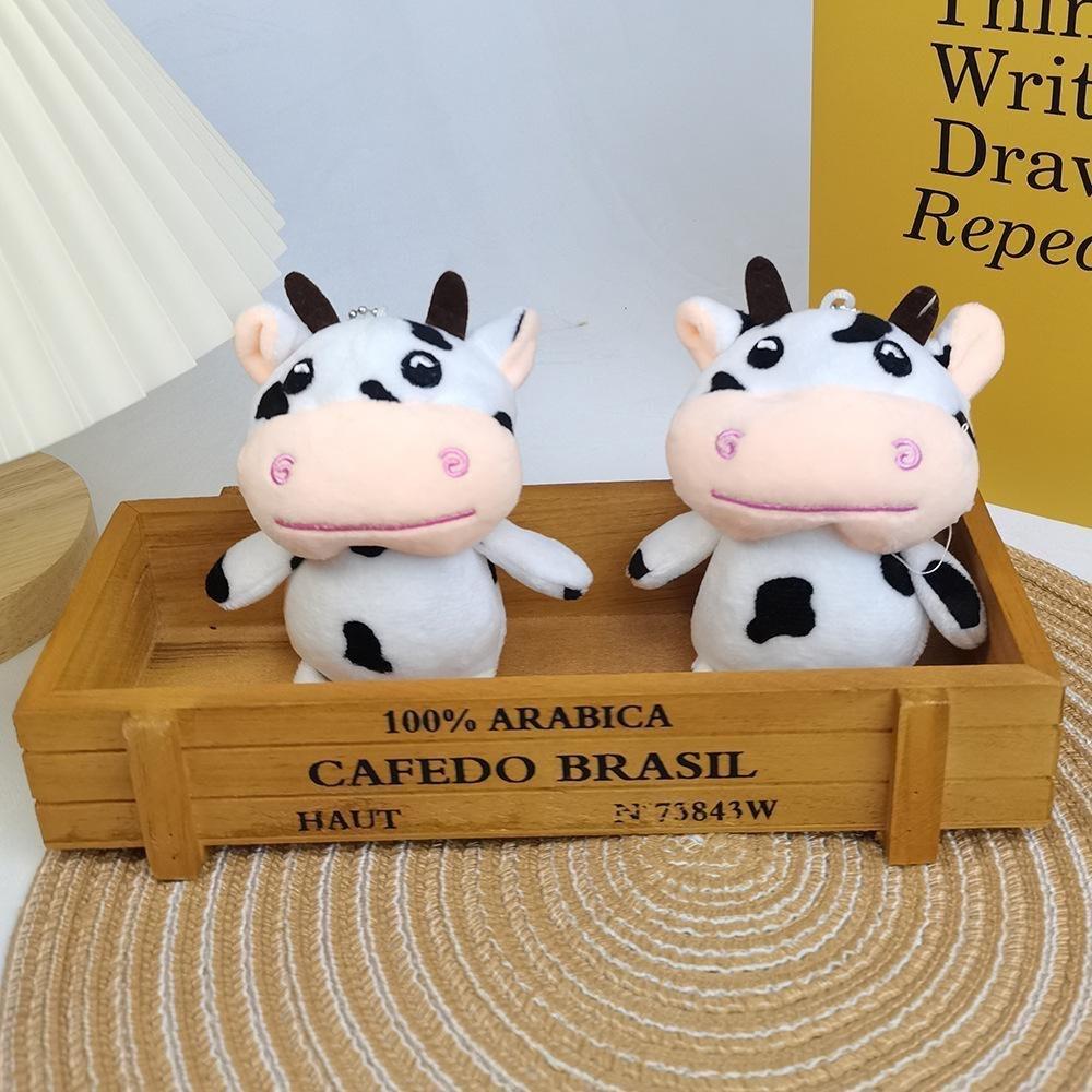 Charming Miniature Cow Plush Keychain Soft And Cuddly Gift For Weddings And Events