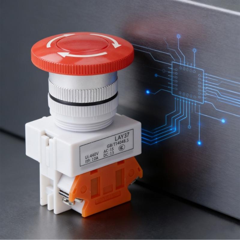 Light Mushroom Emergency Stop Push Button Switches Illuminated Shut Estop Button 1 NC 1 NO 660V 10A