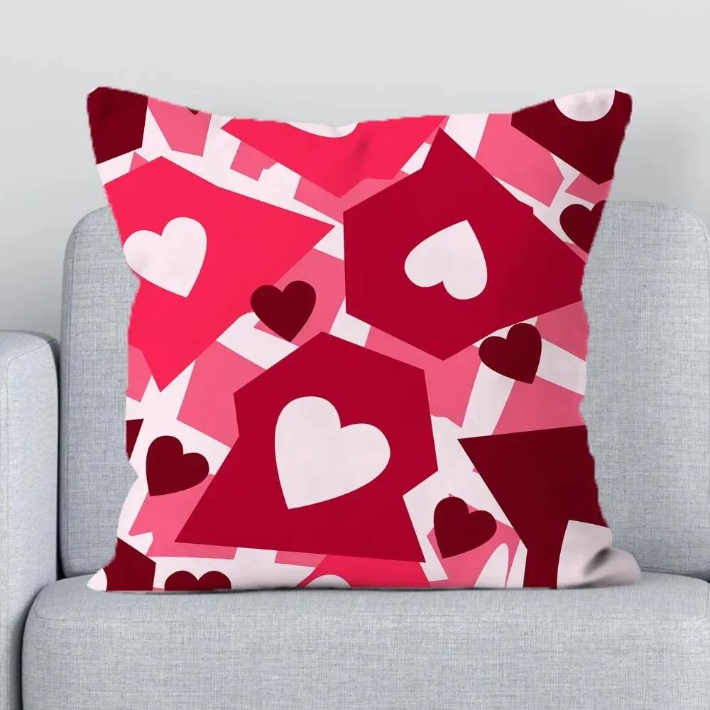 Office Living Room Sofa Cushion Cover Luxury Home Decoration Pillow Cover Romantic Love Heart Pattern Pillow Cover