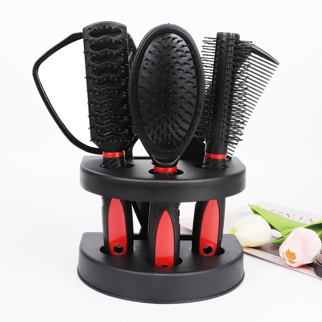 Five-Piece Hair Styling Set: Mirror, Air Cushion, Massage, Curling & Base Combs