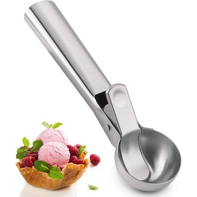 Premium Stainless Steel Ice Cream Scoop with Trigger Fruit Scoop Perfect for Frozen Yogurt Sundae Ice Cream Ball Spoon Stacks