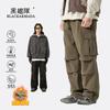 Mens Warm Fleece-Lined Outdoor Cargo Pants Loose Fit Straight Leg Workwear Winter Hiking Camping