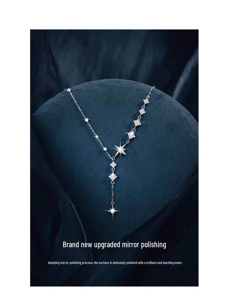 Elegante Sterlingsilber-Sternenhalskette für Damen - Perfektes Jubiläums-, Geburtstags- oder Valentinstagsgeschenk