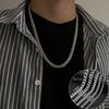 19,6 — nerūsējošā tērauda toņa ķēde, kubiešu vīriešu kaklarota, hiphopa ķēde, tendence, bieza, plata ķēde