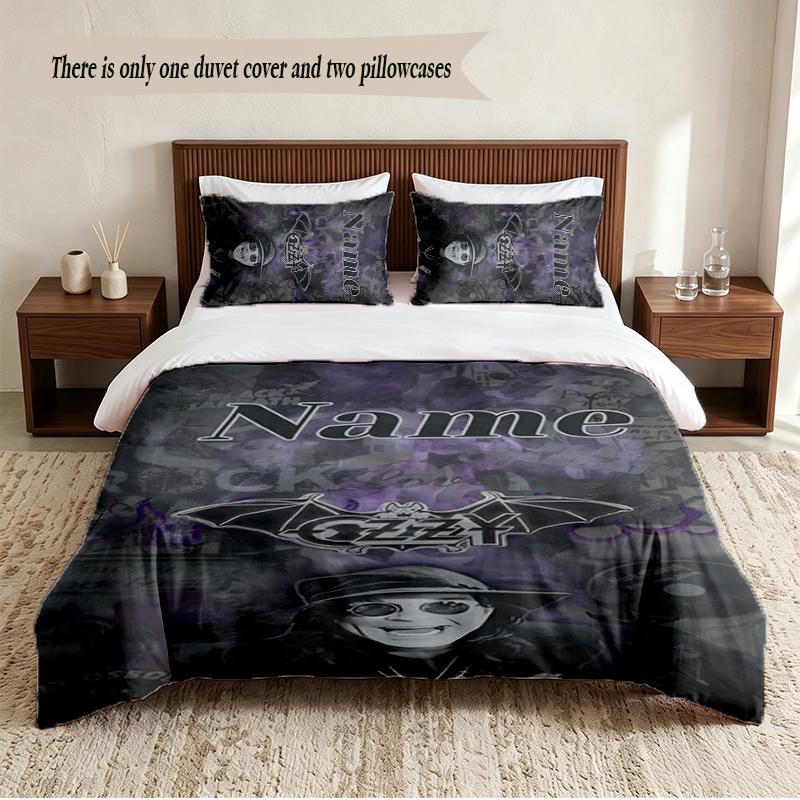 Ozzy Osbourne Personalized Custom Name 3‑Piece Bedding Set Soft Duvet Cover Set For Bedroom Home Decor