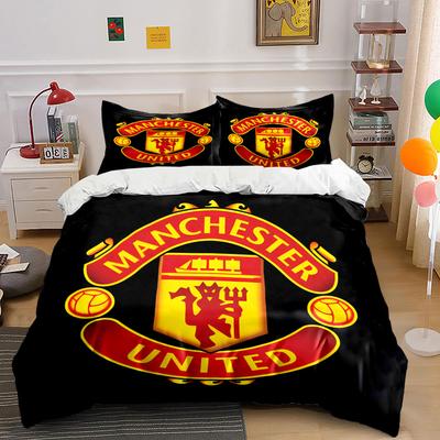 Model logo Manchester United. Seturi de lenjerie de pat Seturi cu husă de pilotă Huse de pilotă Fețe de pernă(1*Față de pilotă 2*Fețe de pernă fără umplutură pentru pilotă)