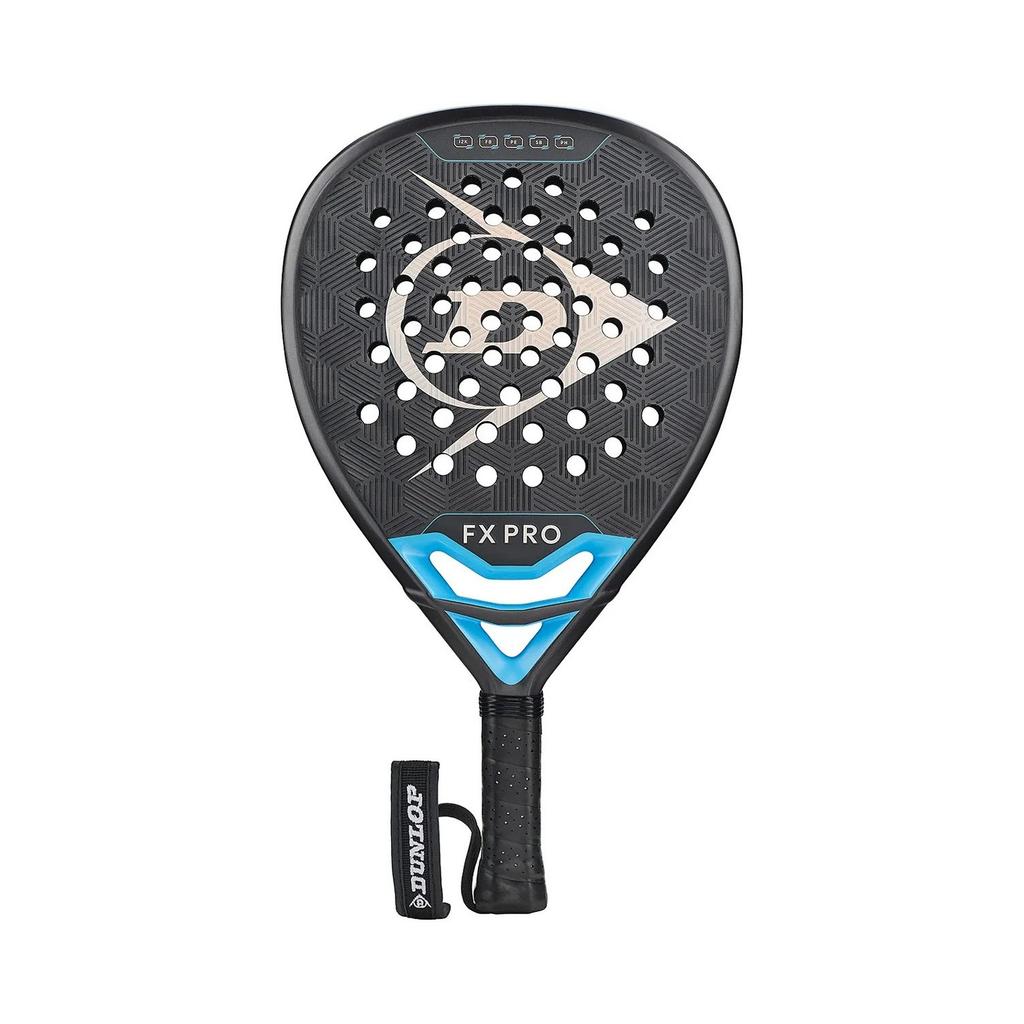 Dunlop FX Pro Padel Racket 370g Gun Metal/Cyan/Metallic Silver