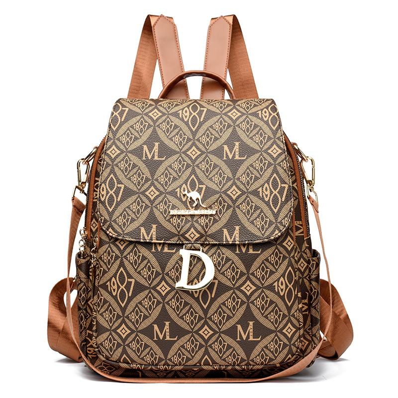 Retro Print Backpack Women's Multi-Functional Travel Small Backpack Commuter Backpack