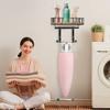Space Saving Ironing Board Organize Wall Rack with Metal Frame & Wood Basket Laundry Room Ironing Equipment Holder
