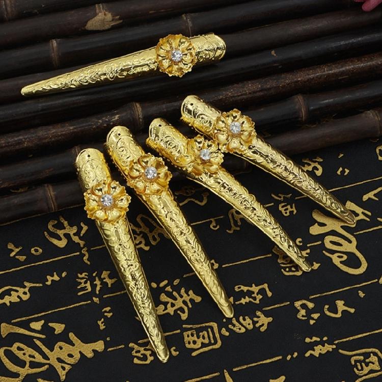 10 Pieces Gold Finger Rings with Intricate Designs for Nail Art and Personalize Styling for Festivals and Everyday Use