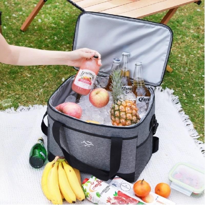 Large-Capacity Square Ice Packs Minimalist Insulated Lunch Box Bag Crossbody Fresh-Keeping Picnic Bag For Outdoor Use