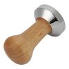 Professioneller Holz-Kaffee-Tamper Pulver-Presshammer Kaffeezubehör für Zuhause Büro 53mm Holzfarbe 53mm flache Basis
