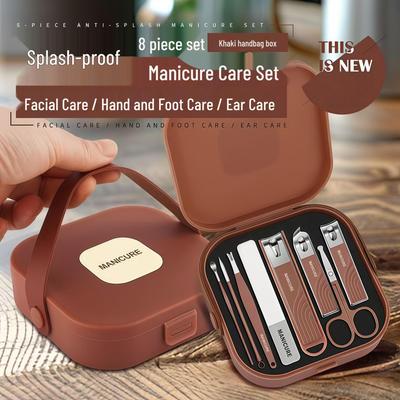 Tragbares Anti-Spritz-Nagelknipser-Set für dicke Nägel - Handgehaltenes Maniküre- & Pediküre-Werkzeug