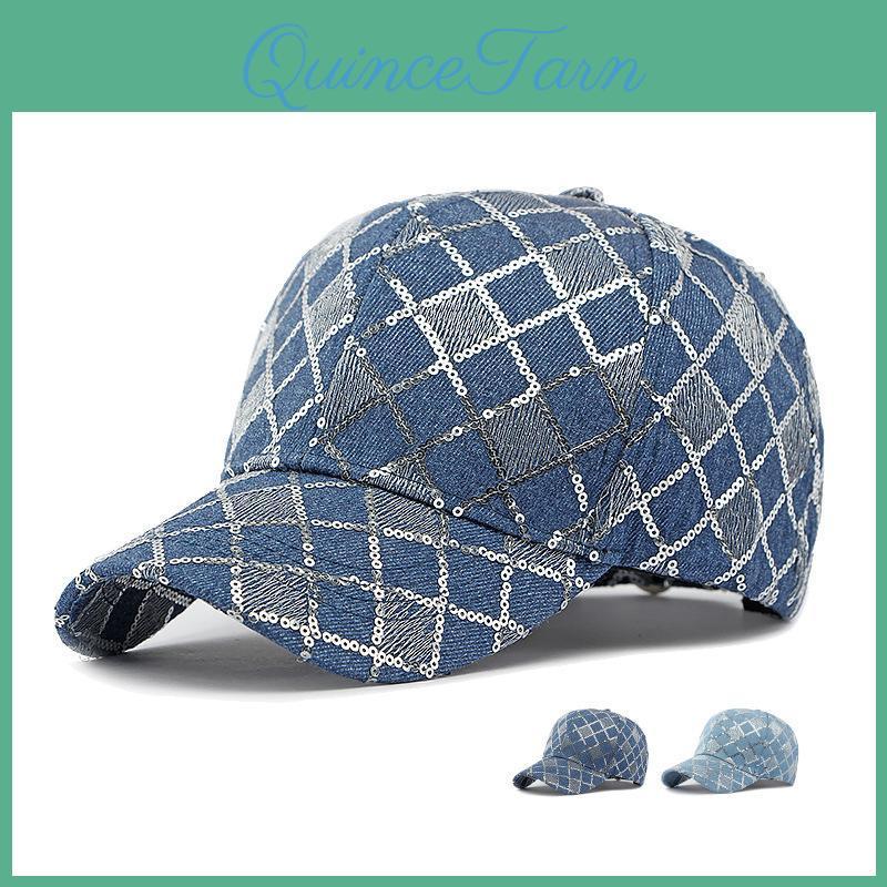 Sequin Baseball Top Cap Hard Womens Outdoor Sun Hat