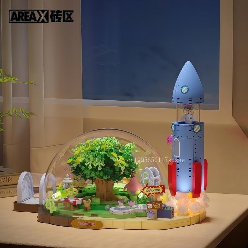 Areax Spongebob Squarepants Series Building Blocks Beach Dome Tree House Puzzle Toys Architecture Collection Children'S Gifts
