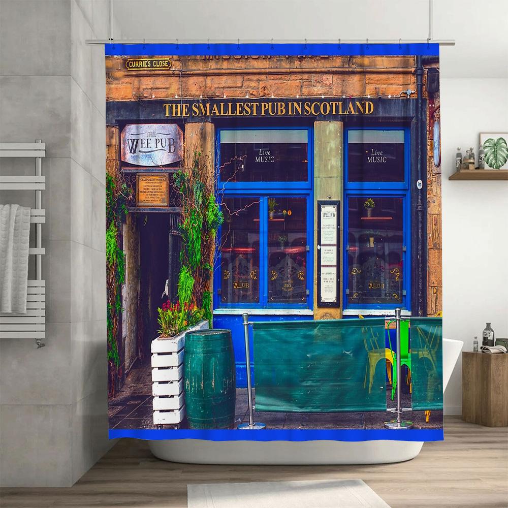 Vintage Pub Bathroom Decor Set Irish Bar Shower Curtain Backdrop Rustic Tavern Tapestry Wall Hanging Home Decor