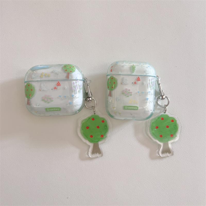 Spring Tree for Airpods4 Apple Bluetooth Wireless 1/2/3 Generation Pro2 Earphone Cover Cute Pendant Female