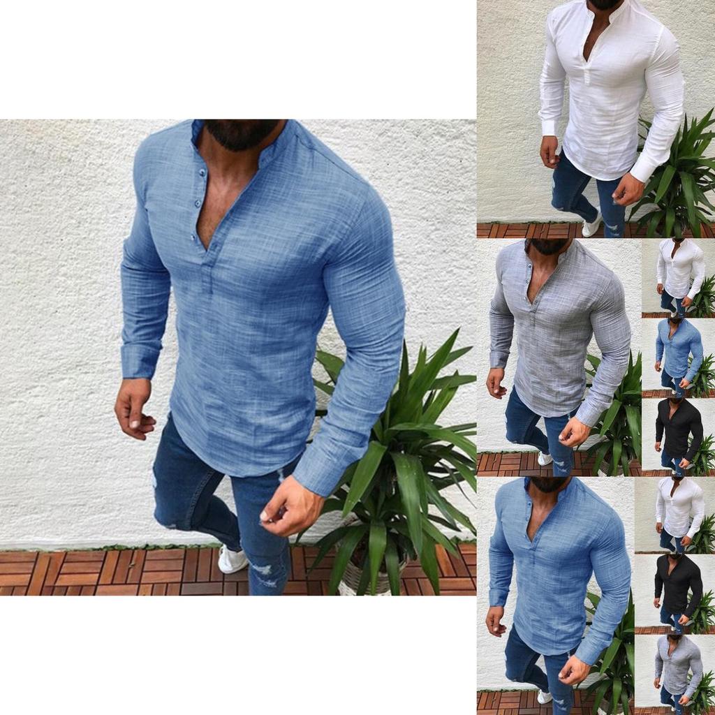 Versatile Men's Slim Fit V Neck Long Sleeve Muscle Tee T-shirt Ideal For Any Occasion