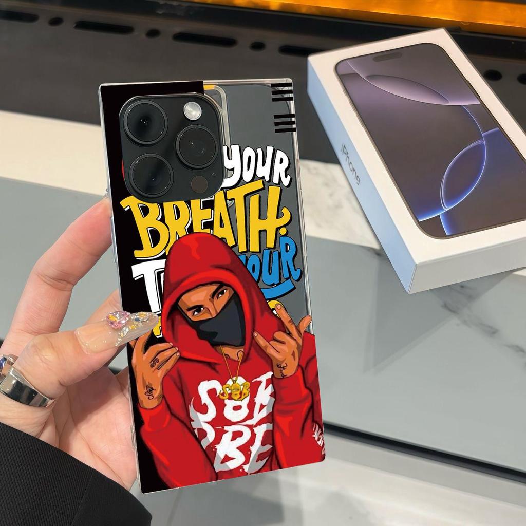 Čtvercový zadní kryt Průhledný kryt Pro iPhone 12 13 16 ProMax 14 Pro Max 11 15 Plus Antioxidační, Červený Ochranný obal Trendy pánský vzor