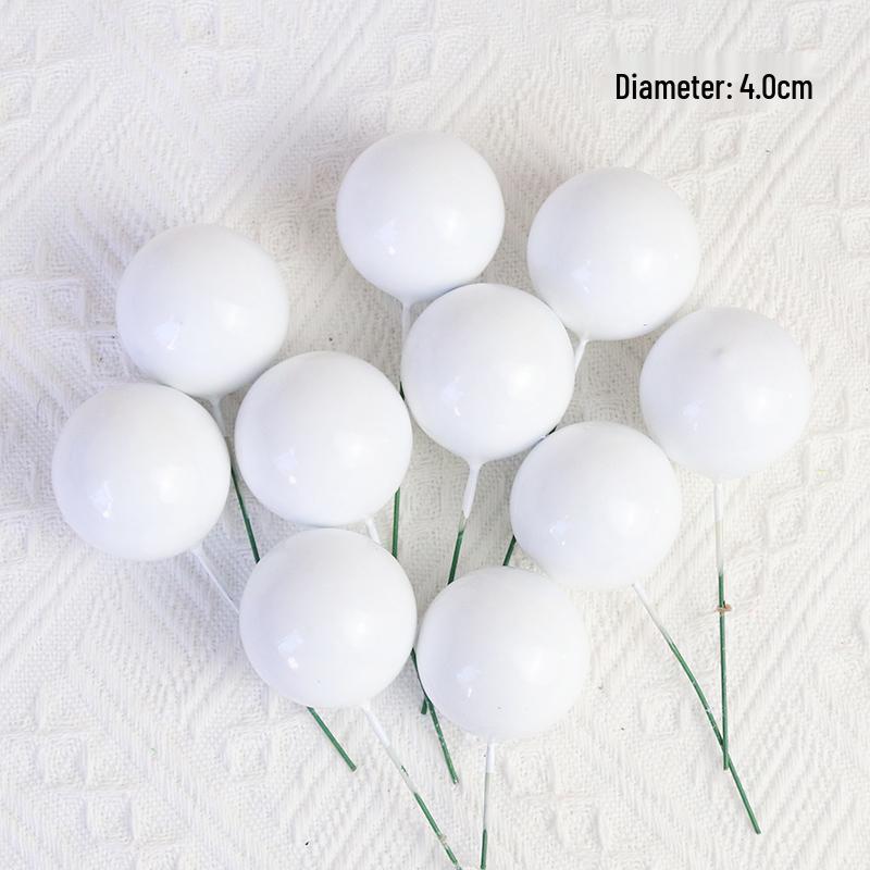 Gold and Silver Cake Decoration Balls Set - 10-Piece Birthday Topper Accessories