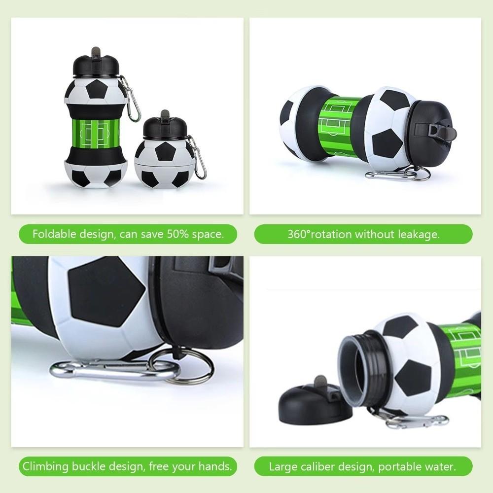 Climbing Buckle Silicone Collapsible Water Bottle 550ml Capacity Portable Water Cup  Picnic