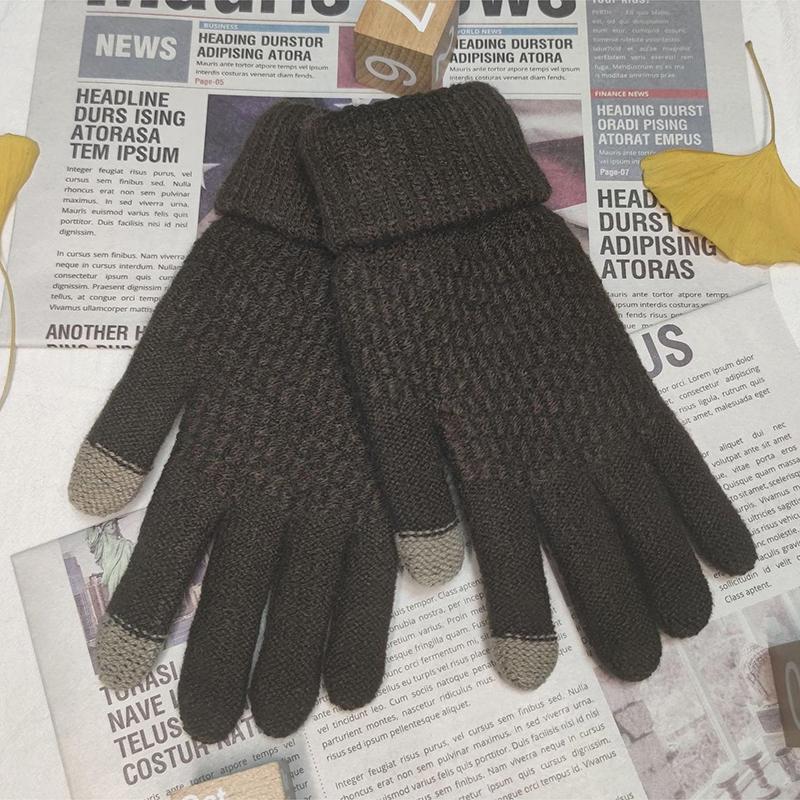 Winter Touchscreen Handschuhe Damen Herren Warm Stretch Strick Fäustlinge Imitatwolle Vollfinger Guantes Häkeln Luvas Verdicken Handschuhe