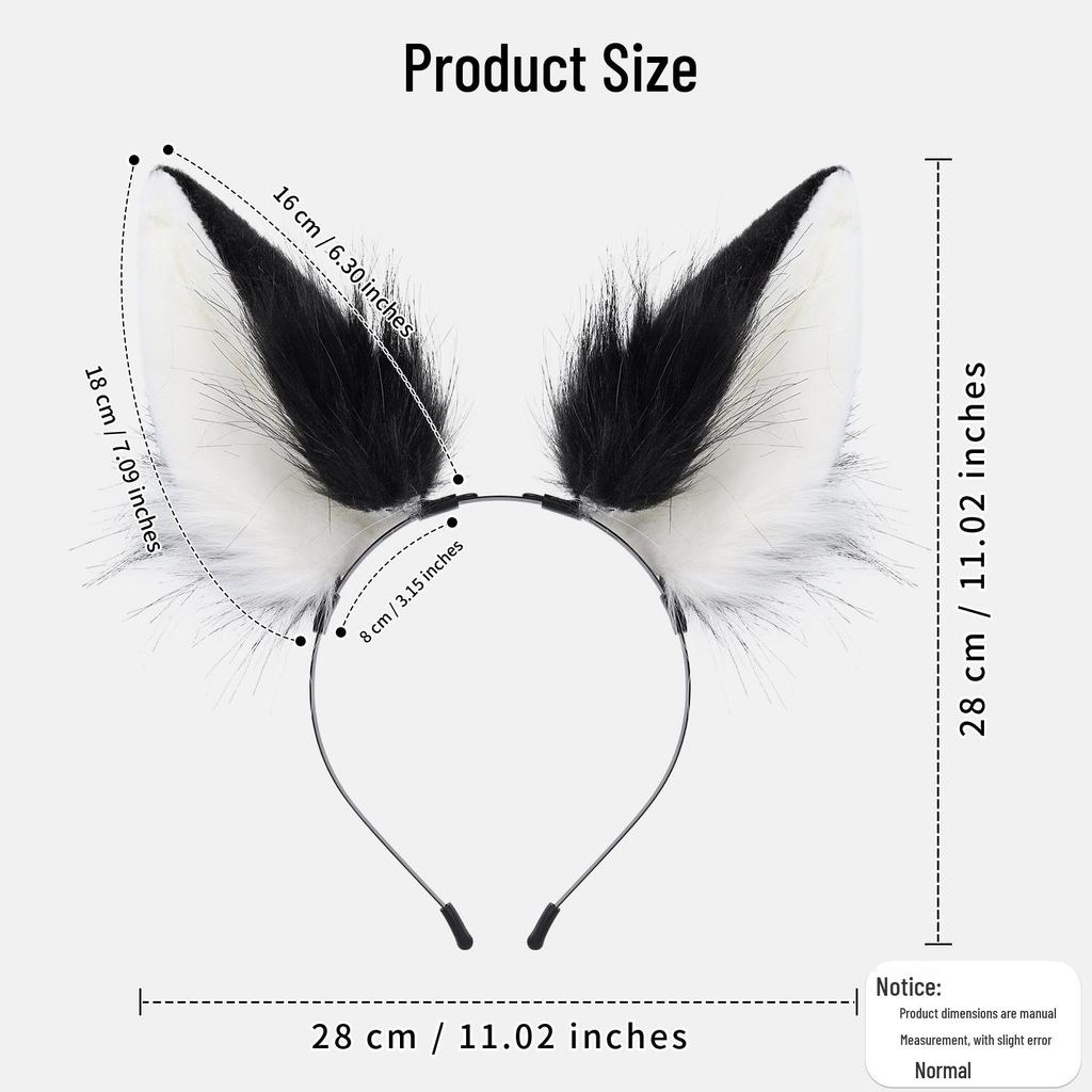 Handmade Plush Cat Ear Headband for Cosplay