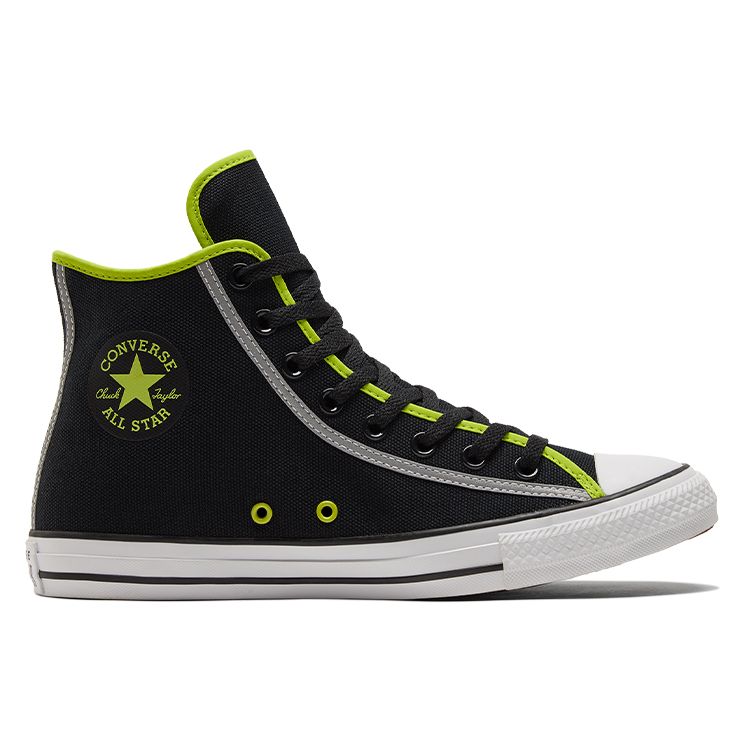 Converse Chuck Taylor All Star Deconstructed Trendy Everyday Versatile High-Top Canvas Sneakers Unisex Sneakers Black Green 172000C