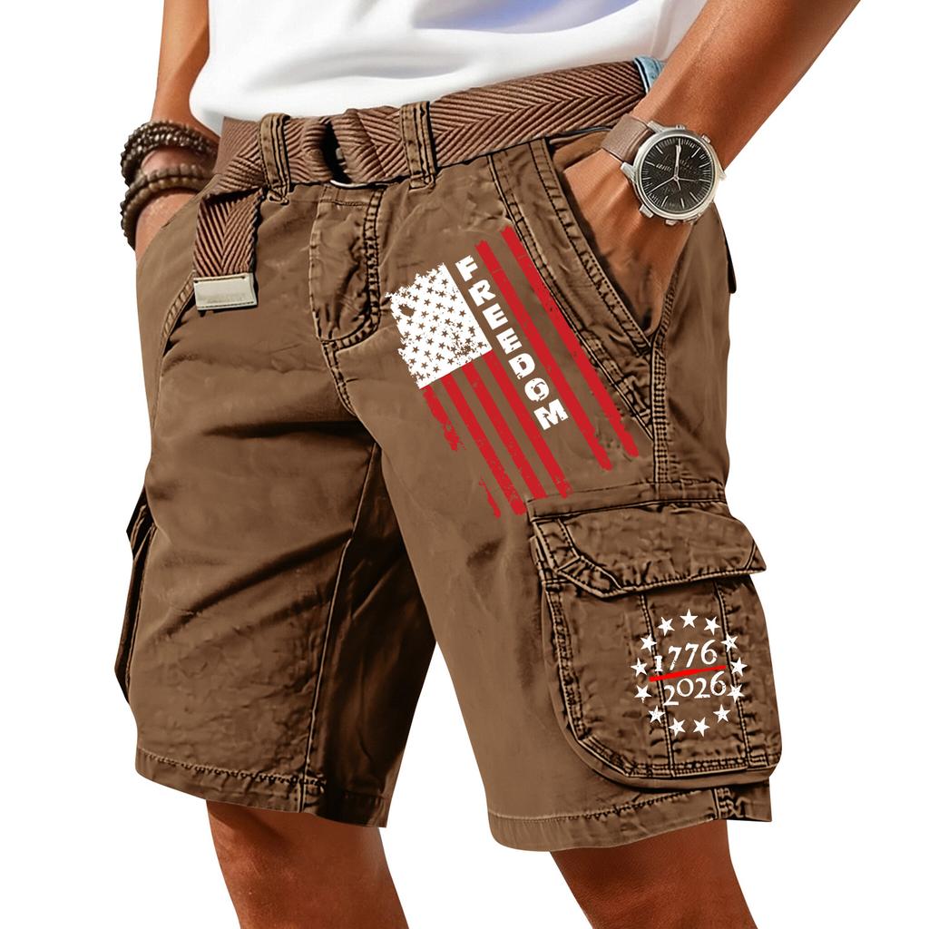Pantaloncini Cargo Casual Stampati da Uomo per l'Estate con Tasche Multiple