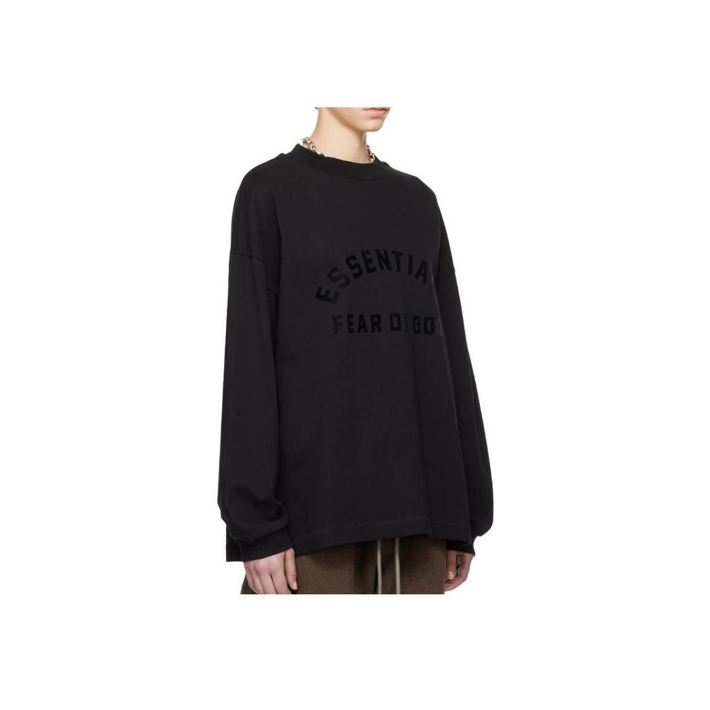 Fear of God Essentials Heavy Jersey Long-Sleeve T-Shirt Jet Black Men Tops 125SP242014F
