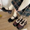 Women Elegant Retro Square Head Casual Plush Single Shoes  Autumn Shallow Mouth Fashion Versatile Warm Comfortable Mary Jane