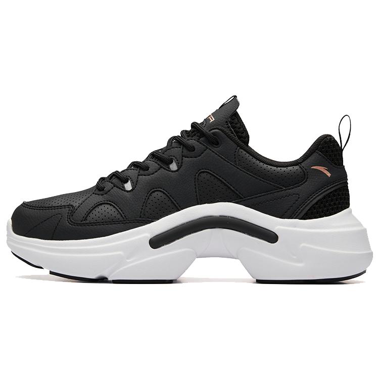 

New Anta Cushioning Anti-Slip And Wear-Resistant Coverage Support Low-Top Chunky Sneakers Women s Black White 12938883-1 38