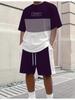 Summer Men's Suit with 3D Printed Pattern Breathable Lightweight Comfortable Simple and Fresh Casual Men's Clothing Set