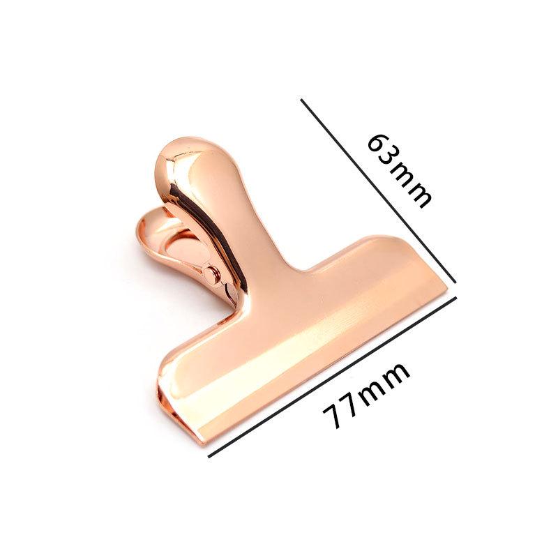 Nordic Style Electroplated Metal Clip - 77mm Glossy Color Sealing Clip