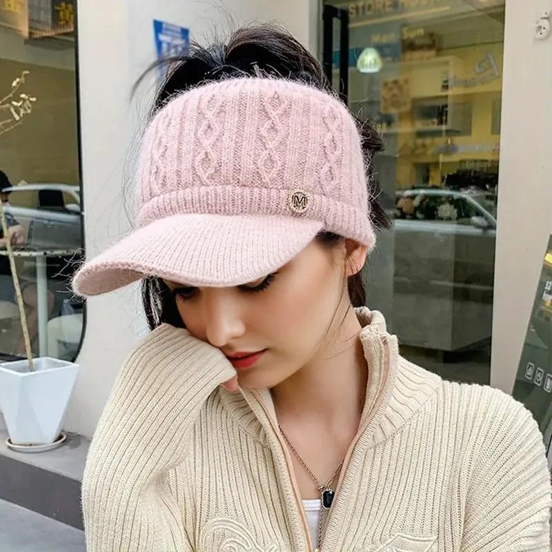 1PC Baseball Cap Elegant Knitted Headband Warmth Fit Gift Adjustable Casual Thick Versatile Sports Cap Playful Multi-Color