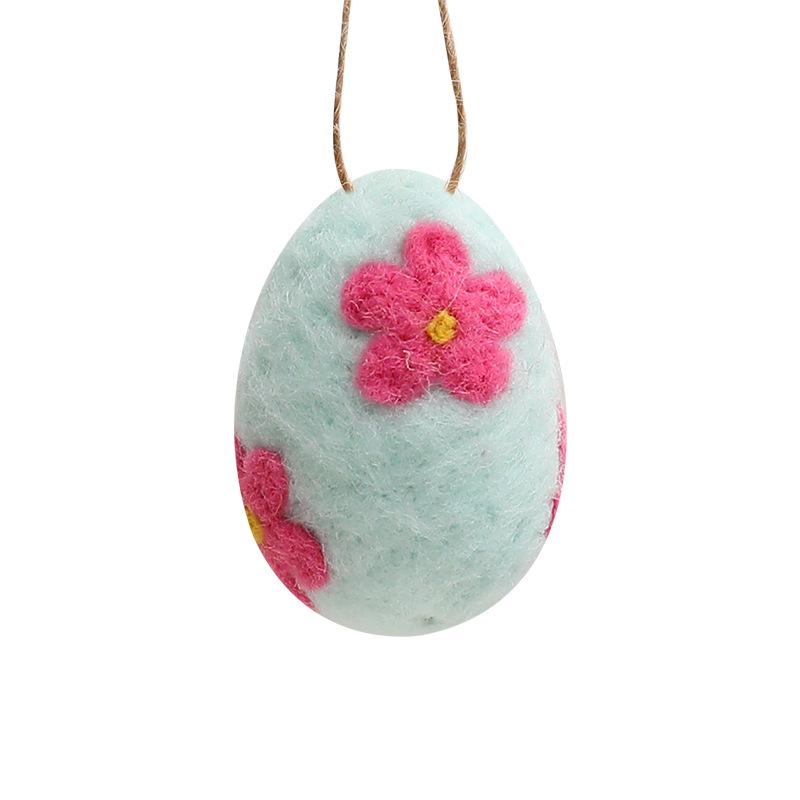 1PC Wool Felt Easter Decoration Foam Eggs Diy Decoration Hangings Simulation Eggs Easter Small Fresh Multi-Colour