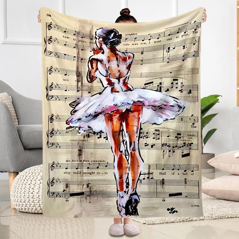Music Notes Harmony Flannel Blanket-Soft and Suitable for Sofas,Beds,Offices,Travel,All Seasons,Great Gift for Holidays and Birthdays.