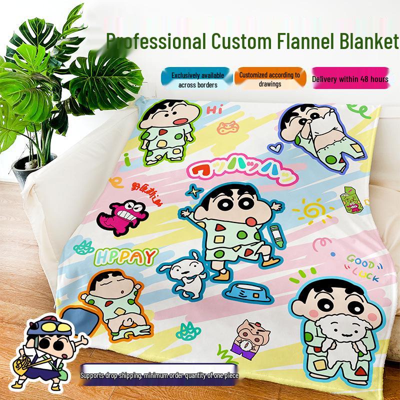 

Crayon Shin-chan Custom Cartoon Flannel Blanket for Summer 70*100 (Baby Blanket)