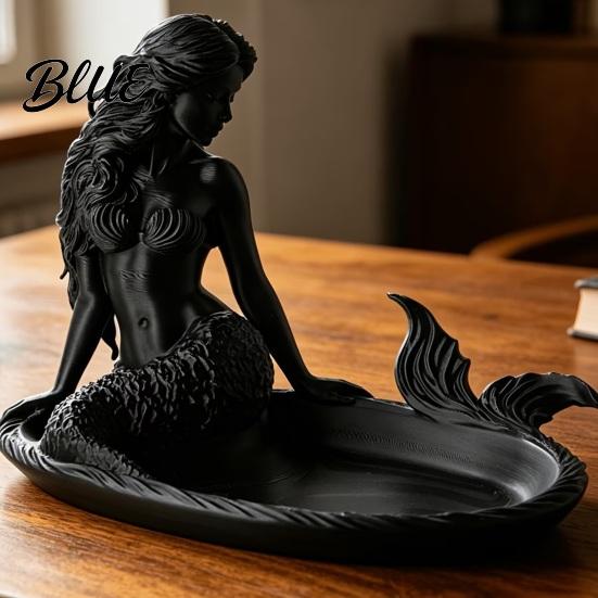 Bedroom Vanity Accessories 3D Printed Mermaid Jewelry Tray Vintage Rings Earrings Necklaces Organizing Display Tray Dish Decorative Trinket