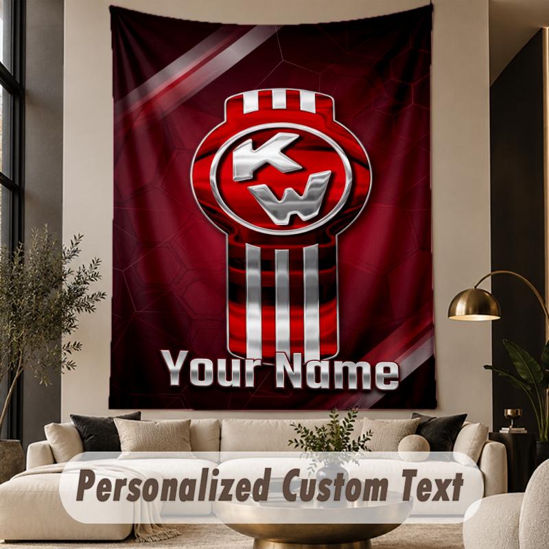 Custom Text Tapestry Kenworth Print Wall Tapestry Indoor Living Room Wall Decor