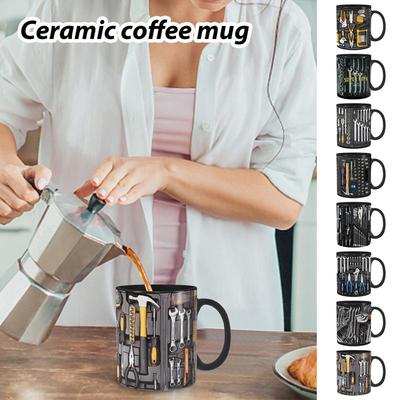 Mechaniker Werkzeugkasten Set Tasse Werkzeugkasten Kaffeetasse Lustige Kaffeetasse für Mechaniker Kreative Keramiktasse Kaffeetasse Geburtstagsgeschenke