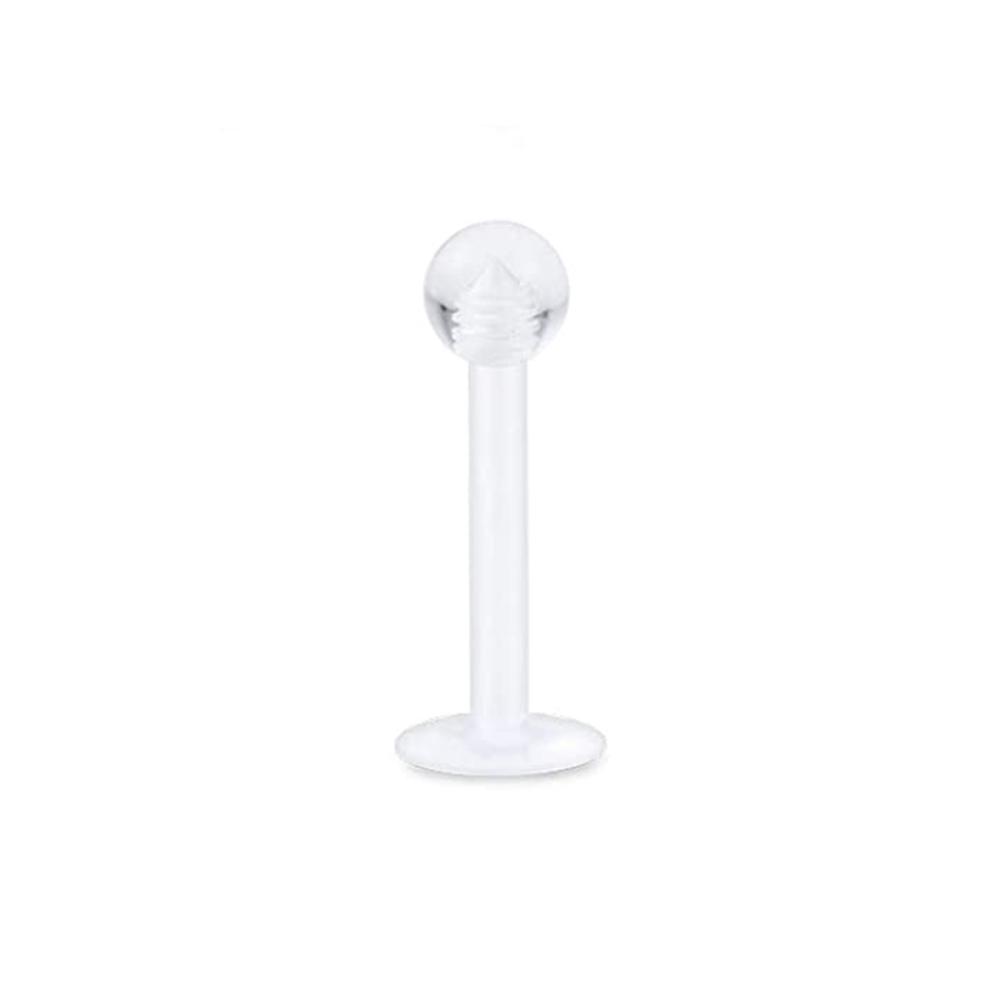 

2Pcs 16G Clear Cartilage Earrings Stud Plastic Helix Tragus Piercing Retainer Clear Lip Rings Labret Retainers for Work Surgery 1.2x6x3mm