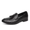Red Crocodile Pattern Loafers Luxury Brand Tassel Thick Sole Pointed Toe Casual Shoes Slip-on Oxford Shoes Men's Shoes Moccasin