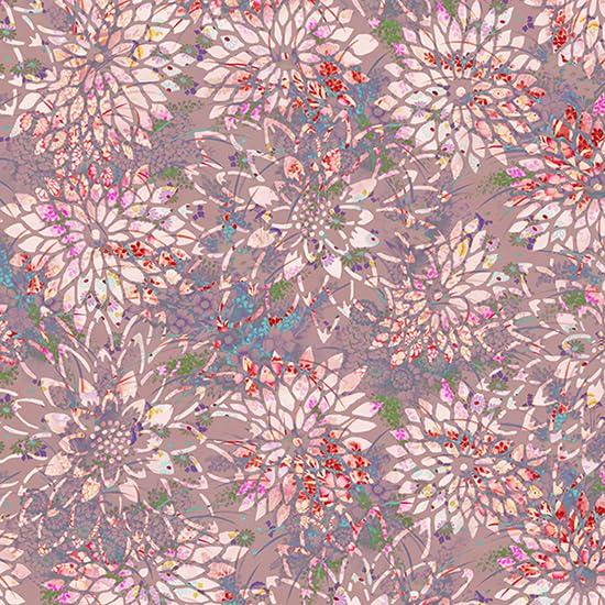 

KM1002 Цветочный Японский Узор Листовой Матовый x nora. Ткань, Розовый, Предварительно нарезанный (110см 100см) синий