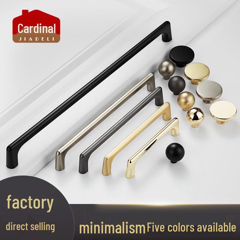 Modern Gold and Black Zinc Alloy Cabinet and Wardrobe Door Handles