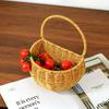Portable Fruit Tray Sundries Organizer Breathable Storage Bin Handwoven Bread Storage Basket